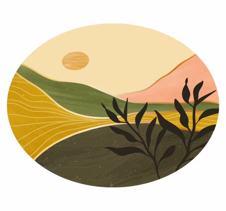 Vinyl teppich blumen ruhige landschaftsszene - TenStickers