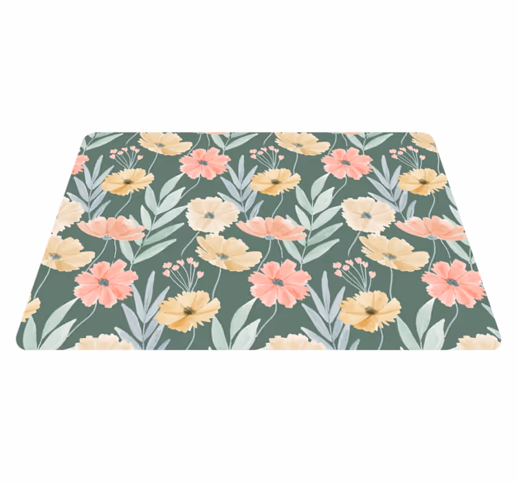 Vinyl teppich blumen im original aquarellmuster - TenStickers
