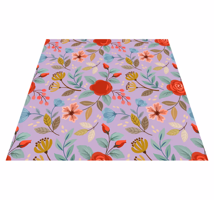 Vinyl teppich blumen mit bunten blumen - TenStickers