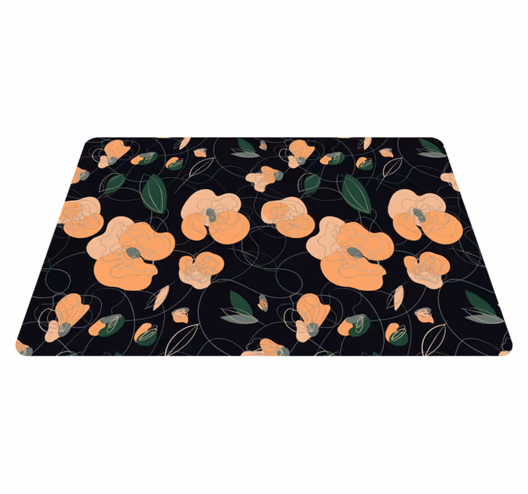 Vinyl teppich blumen mit dunklem lebhaften muster - TenStickers