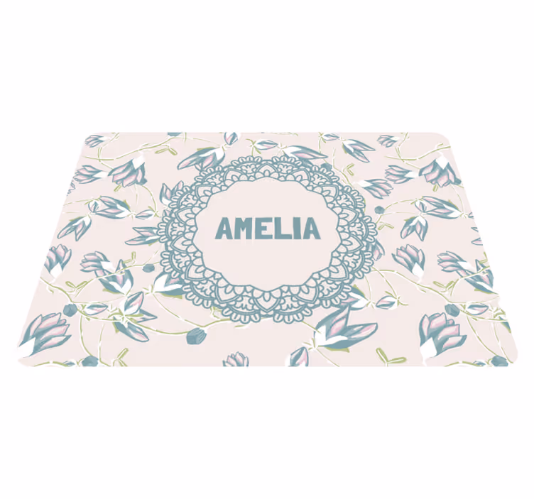 Vinyl teppich blumen blätter und namen - TenStickers