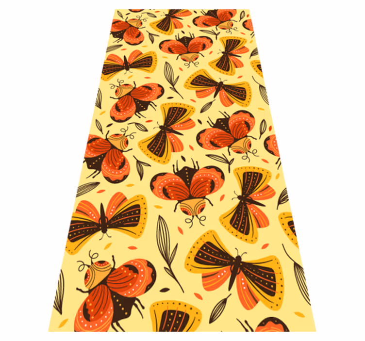 Vinyl teppich blumen mit schmetterling auf blume - TenStickers