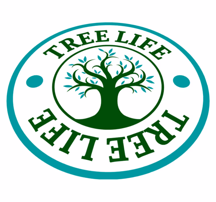 Vinyl teppich blumen baum des lebens grünes logo - TenStickers