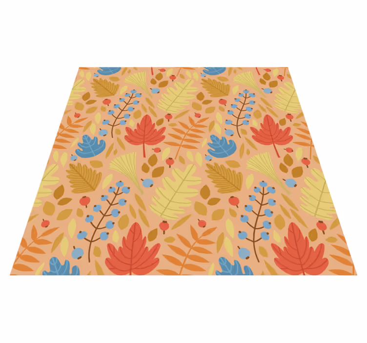 Vinyl teppich blumen im niedlichen herbstlaub design - TenStickers