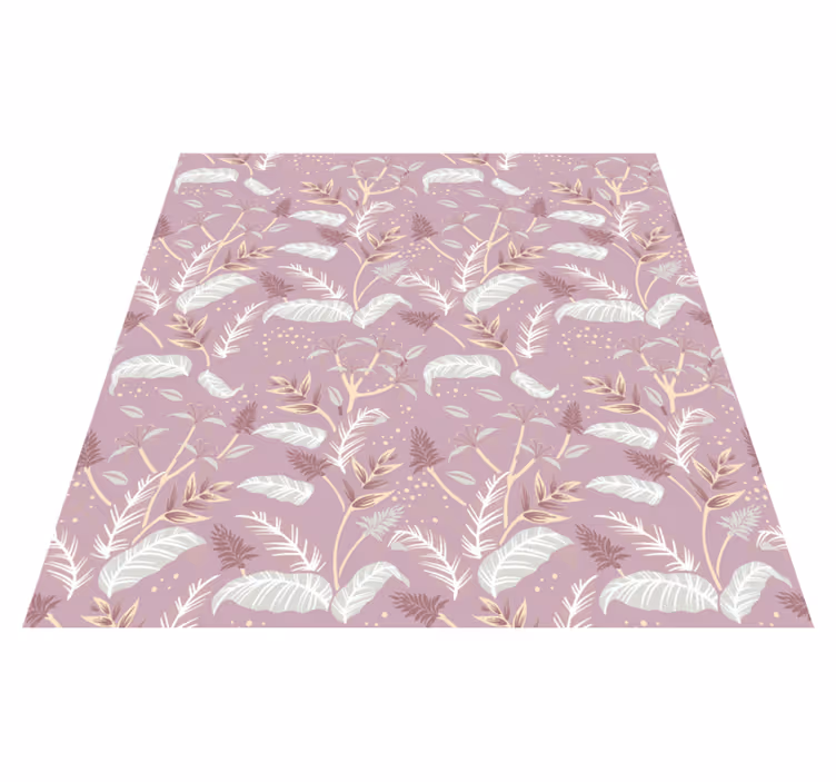Vinyl teppich blumen im vintage pink blattdesign - TenStickers