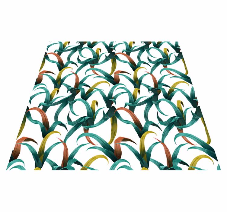 Vinyl teppich blumen im schönen tropischen pflanzendesign - TenStickers