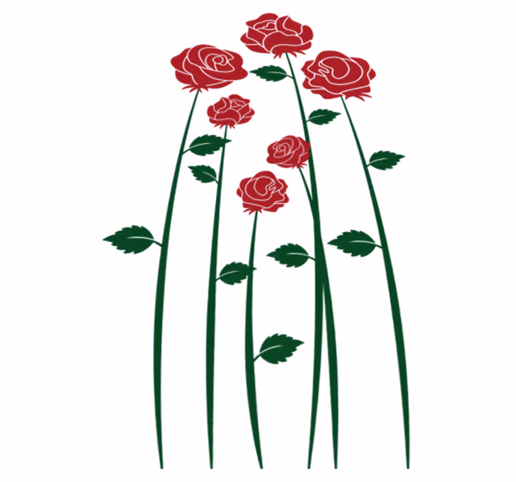 Vinyl teppich esszimmer rote rosen - TenStickers
