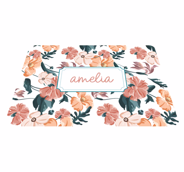 Vinyl teppich blumen mit schönem pastellblumenmuster - TenStickers