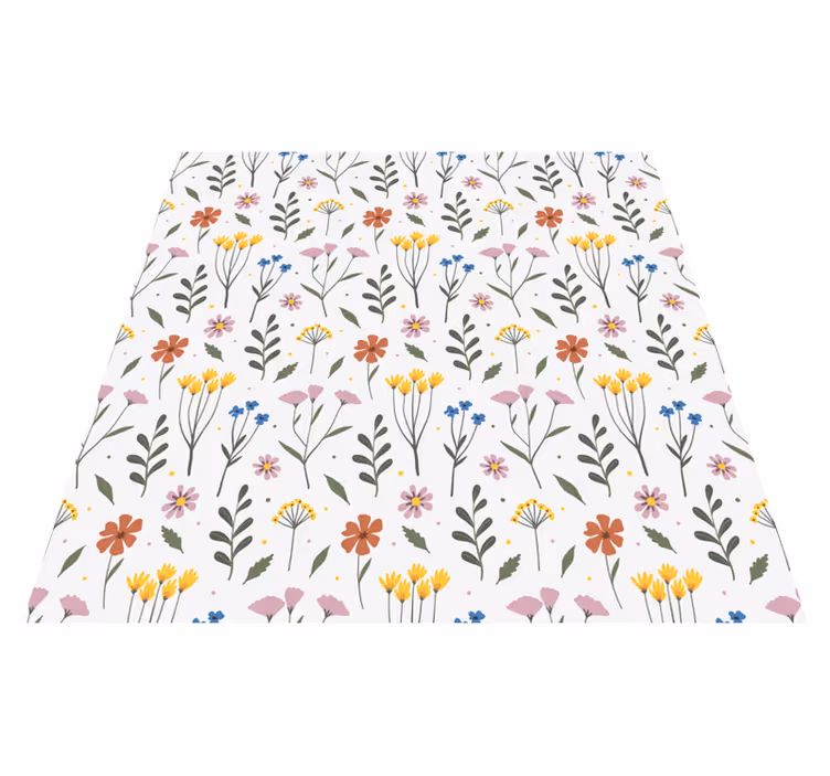 Vinyl teppich blumen mit buntem gartenmuster - TenStickers