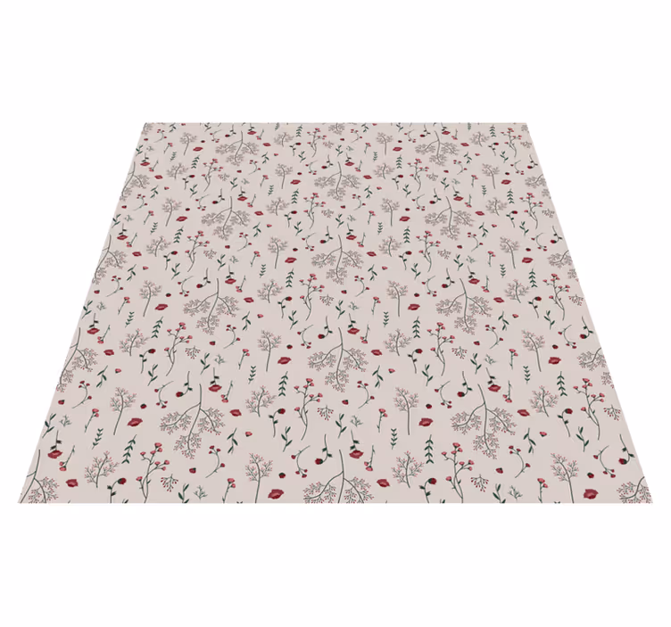 Vinyl teppich blumen im minimalistischen roten design - TenStickers