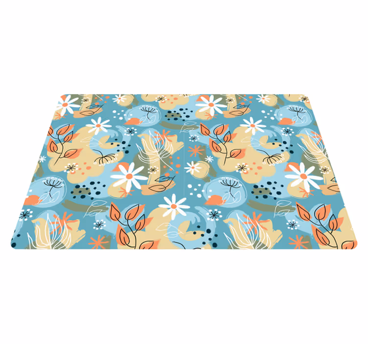 Vinyl teppich blumen abstrakter flacher hintergrund - TenStickers