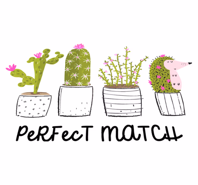 Vinyl teppich blumen perfekte kombination mit kakteen - TenStickers