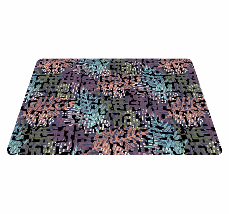 Vinyl teppich esszimmer bunte spritzige flora - TenStickers