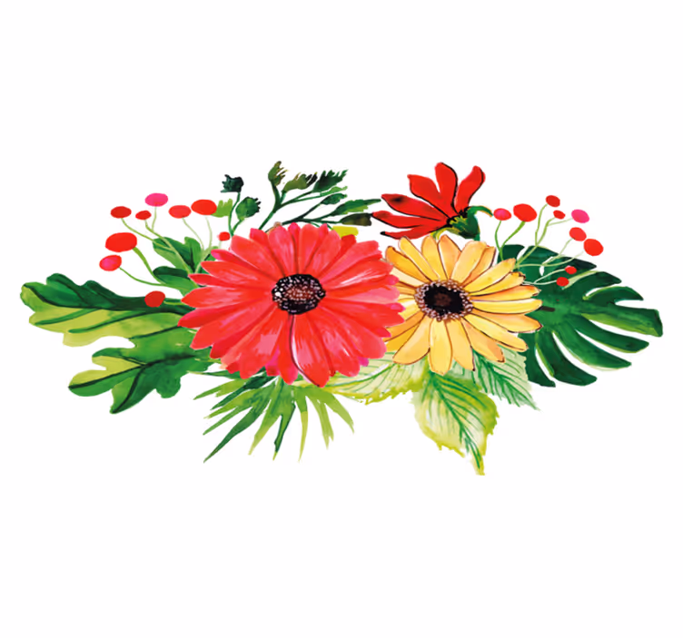Vinyl teppich blumen im horizontalen eleganten design - TenStickers
