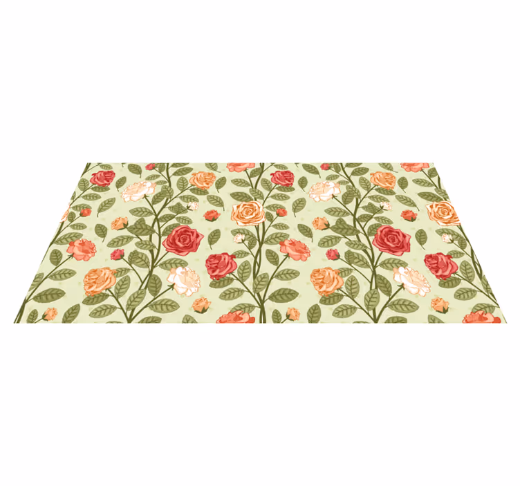 Vinyl teppich blumen set mit vintage rosen - TenStickers