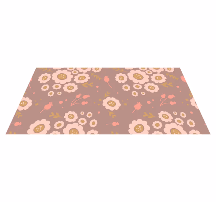 Vinyl teppich blumen im pastellfarbenen folk-art-muster - TenStickers