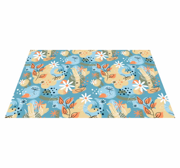 Vinyl teppich blumen abstrakter floraler hintergrund - TenStickers