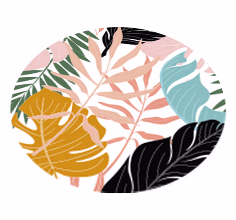 Vinyl teppich blumen buntes abstraktes muster - TenStickers