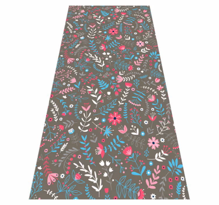 Vinyl teppich blumen bunter floraler druck - TenStickers