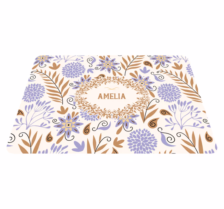 Vinyl teppich blumen mit handgemaltem vintage-muster - TenStickers