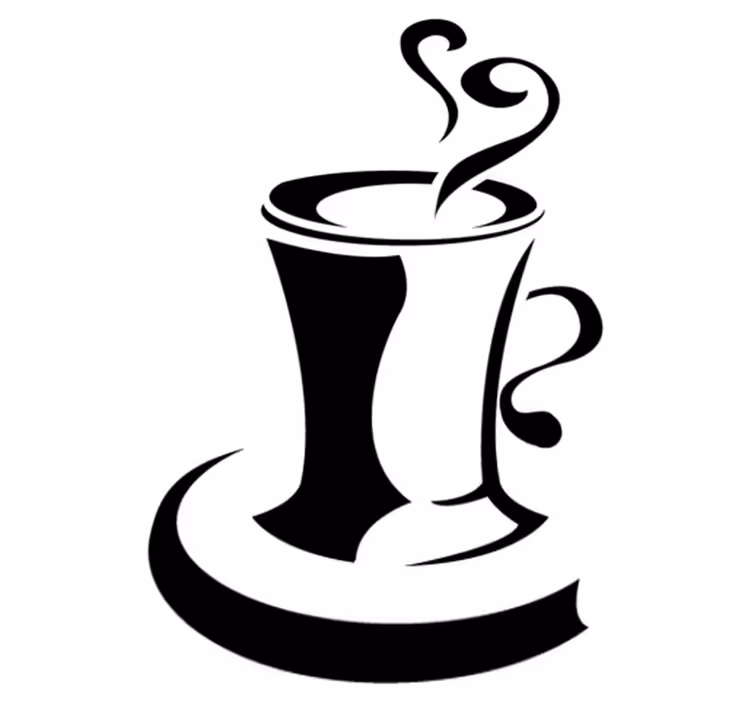 Vinyl teppich küche kaffee mit herz - TenStickers
