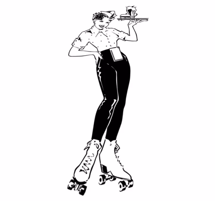Vinyl teppich küche im vintage-waitress-stil - TenStickers