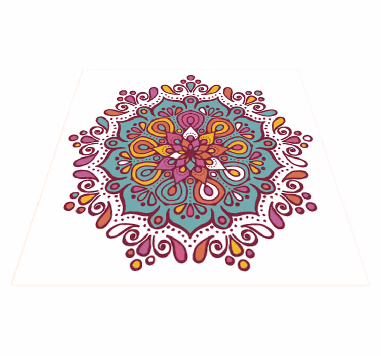 Vinyl teppich küche buntes gefliestes mandala - TenStickers