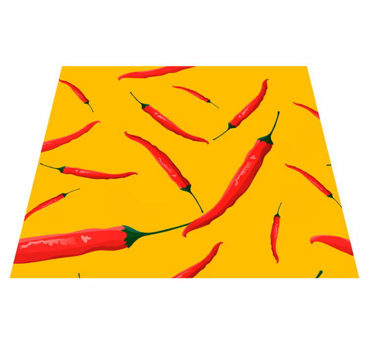 Vinyl teppich küche rote und gelbe paprika - TenStickers