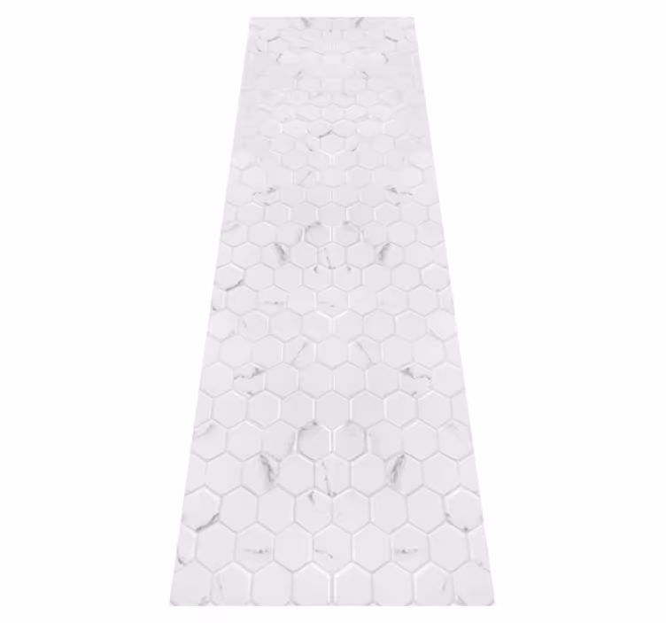 Vinyl teppich küche elegante graue hexagonfliesen - TenStickers