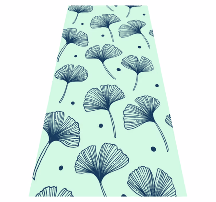 Vinyl teppich küche mit blauen blumenmuster - TenStickers