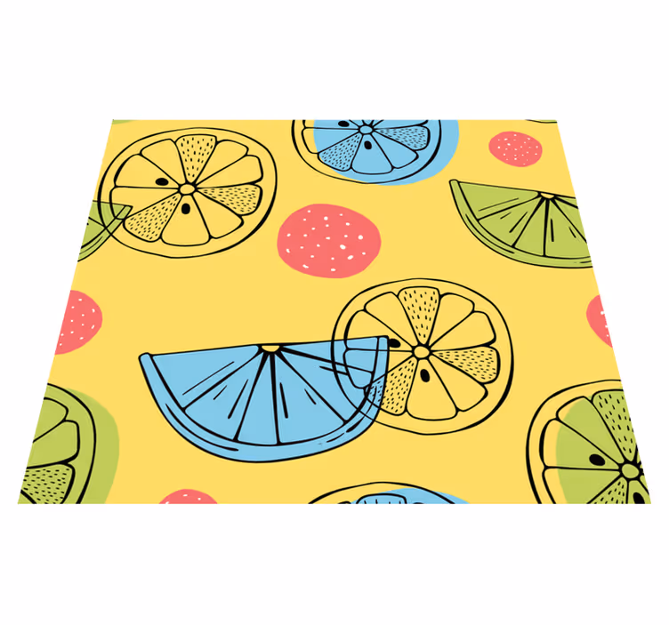 Vinyl teppich küche zitrusfrüchte - TenStickers