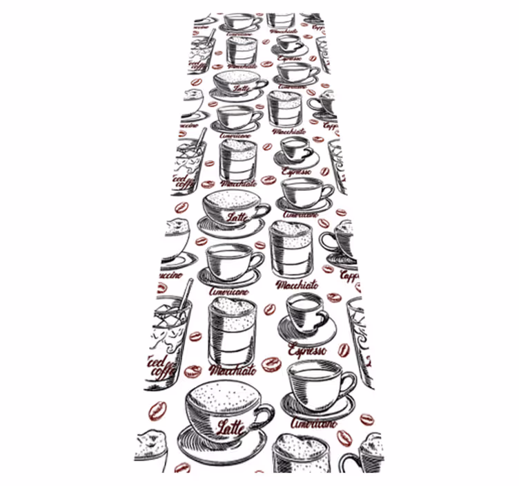 Vinyl teppich küche mit kaffeemuster - TenStickers