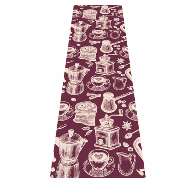 Vinyl teppich küche mit kaffeemuster design - TenStickers