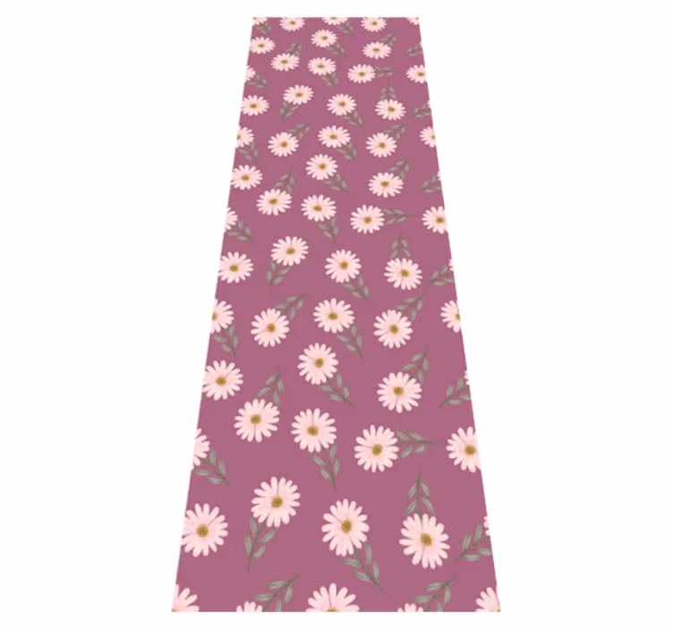 Vinyl teppich küche mit kleinen rosa gänseblümchen - TenStickers