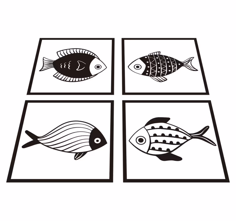 Vinyl teppich bad mit schönem fischmuster - TenStickers