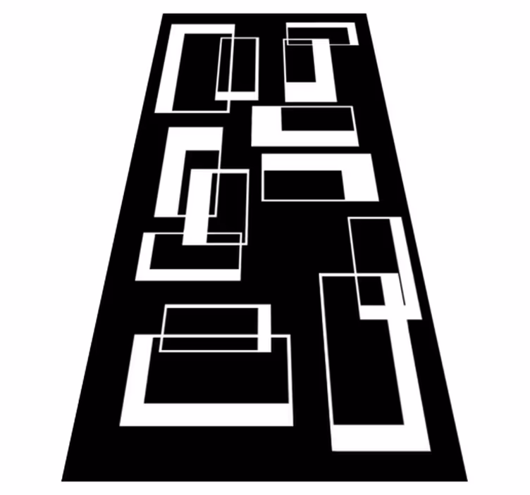 Vinyl teppich bad in minimalistischen rechtecken - TenStickers