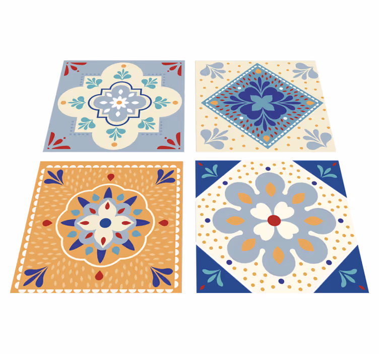 Vinyl teppich bad in bunter palette - TenStickers