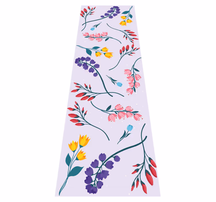 Vinyl teppich blumen im minimalistischen gartenstil - TenStickers
