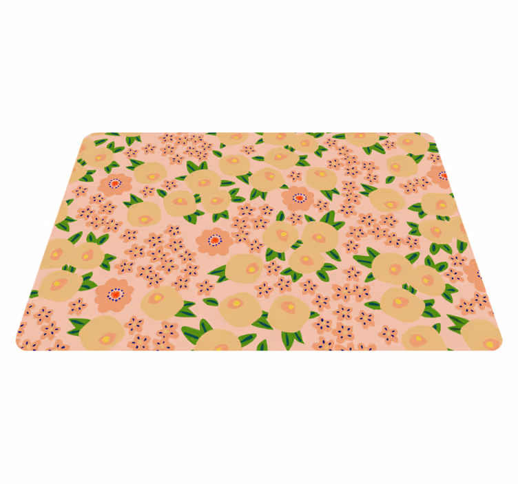 Vinyl teppich blumen im originalen pfirsichblütenmuster - TenStickers