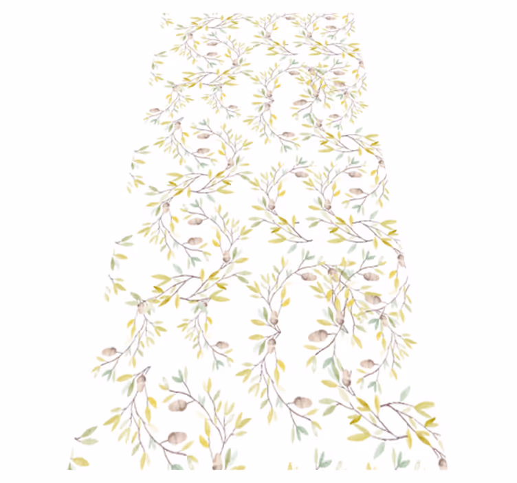 Vinyl teppich blumen mit originalem aquarellblattmuster - TenStickers