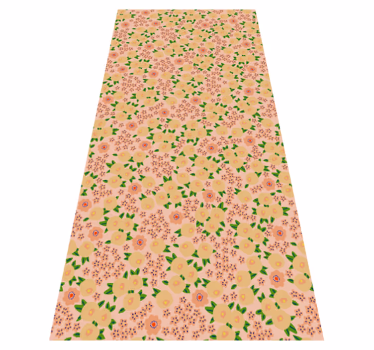 Vinyl teppich blumen im originalen pfirsichmuster - TenStickers
