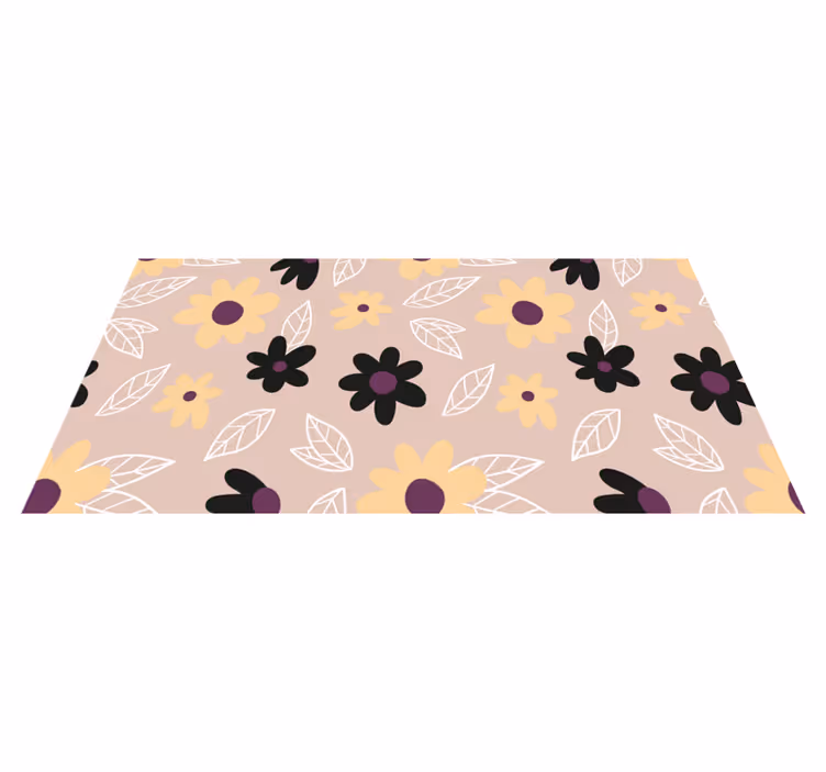 Vinyl teppich blumen moderne bunte blumen auf beige - TenStickers