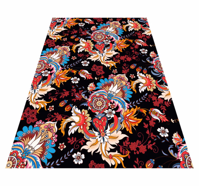 Vinyl teppich blumen bunte moderne ethnische kunst - TenStickers