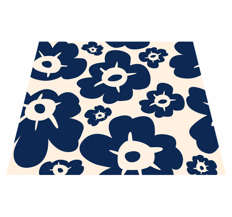 Vinyl teppich blumen dunkelblaue mohnblume - TenStickers