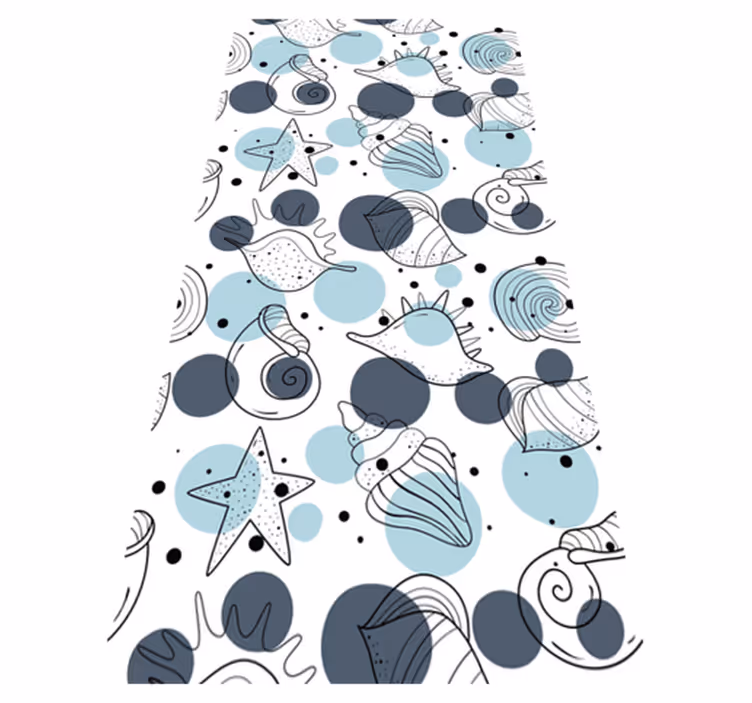 Vinyl teppich blumen mit stilvollen muschelmustern - TenStickers