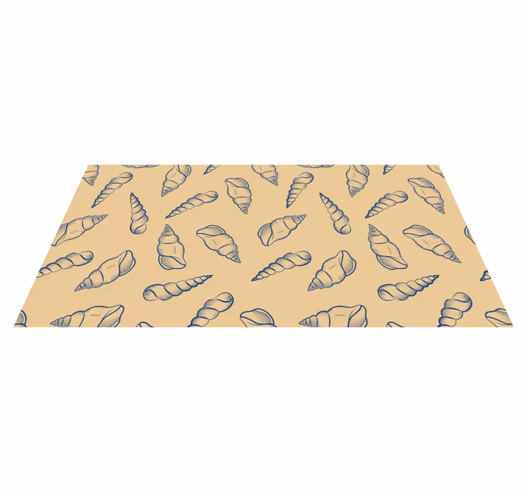 Vinyl teppich blumen muschelmotiv komposition - TenStickers