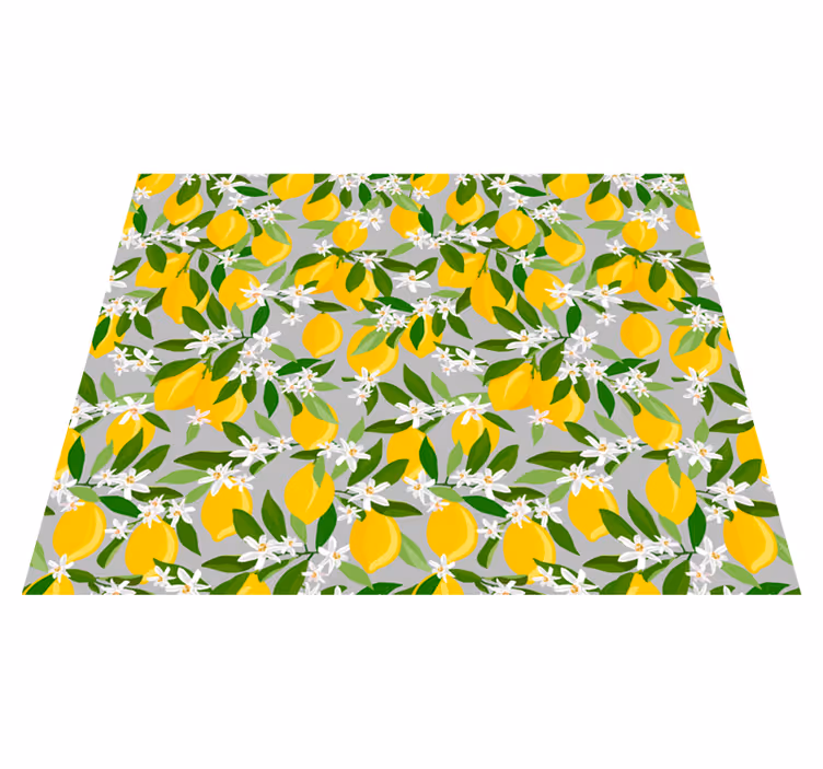 Vinyl teppich blumen mit zitronenblütenmuster - TenStickers