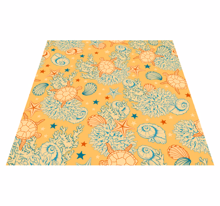 Vinyl teppich blumen korallen und meeresleben - TenStickers