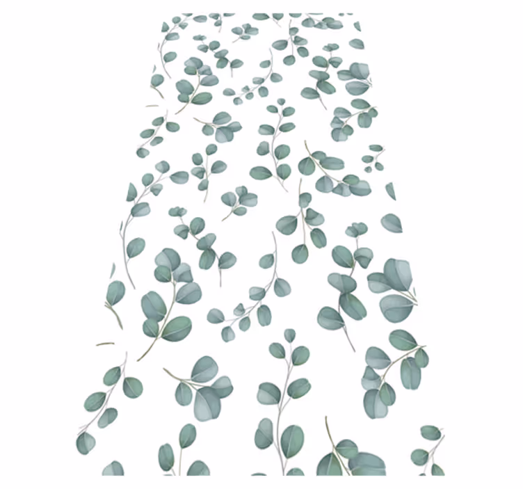 Vinyl teppich blumen eukalyptus grün design - TenStickers