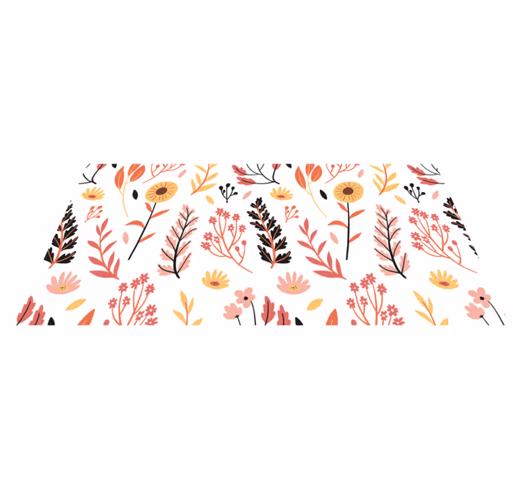 Vinyl teppich blumen mit floralem dekor - TenStickers